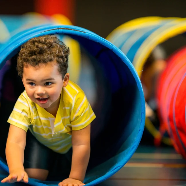 Toddler playing at child development center